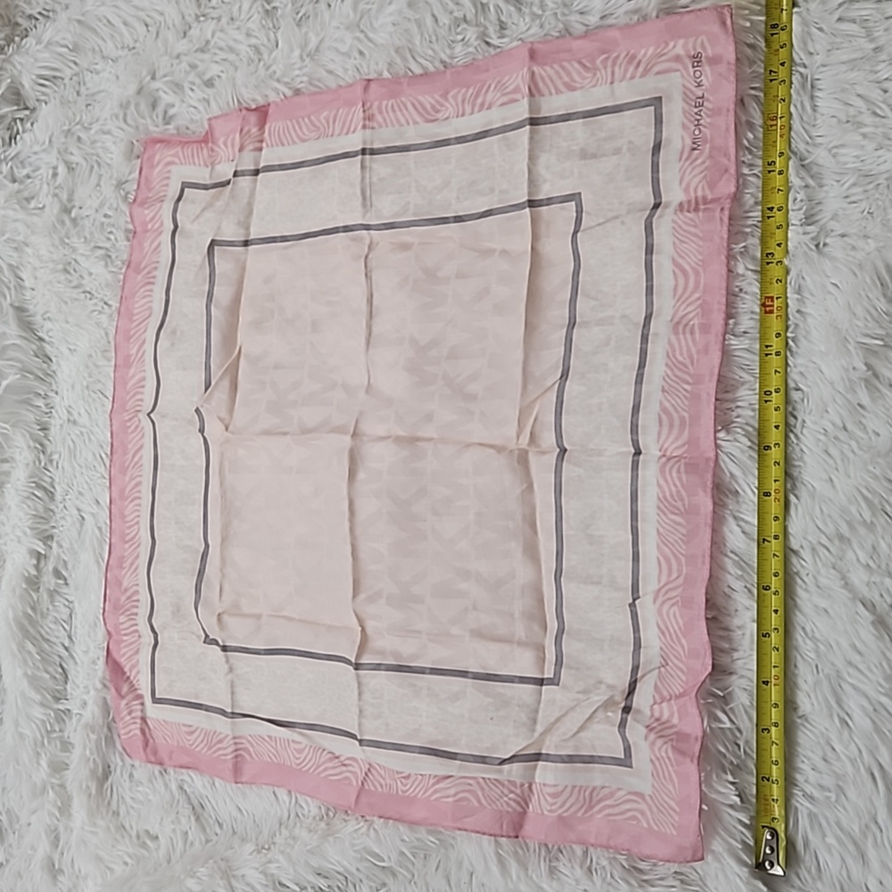 🩷🦓 NEW Michael Kors Pink Zebra Handbag Scarf Bandana MK🦓🩷